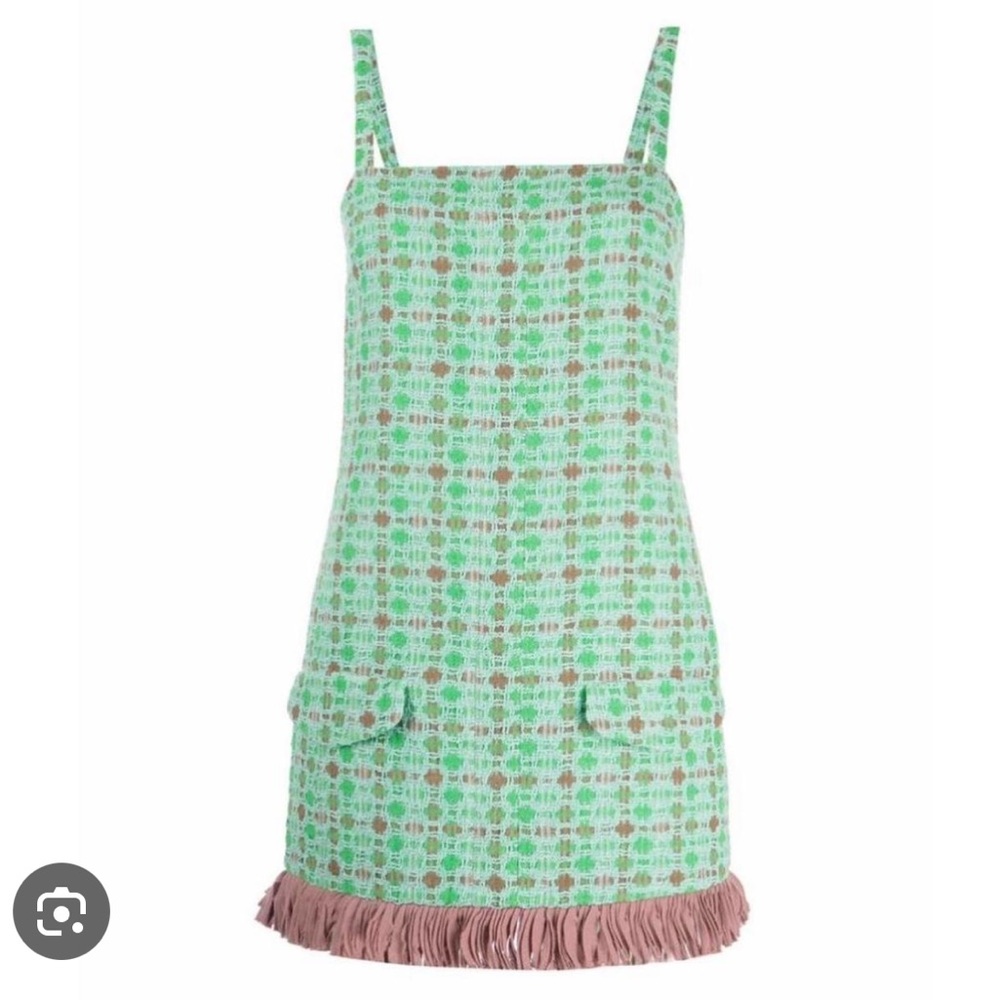 Alexis Green and Brown tweed dress